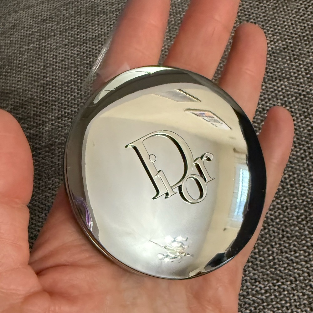 Dior Beauty Silver Double Sided Compact Pocket Mirror Silver New Authentic - Picture 13 of 17
